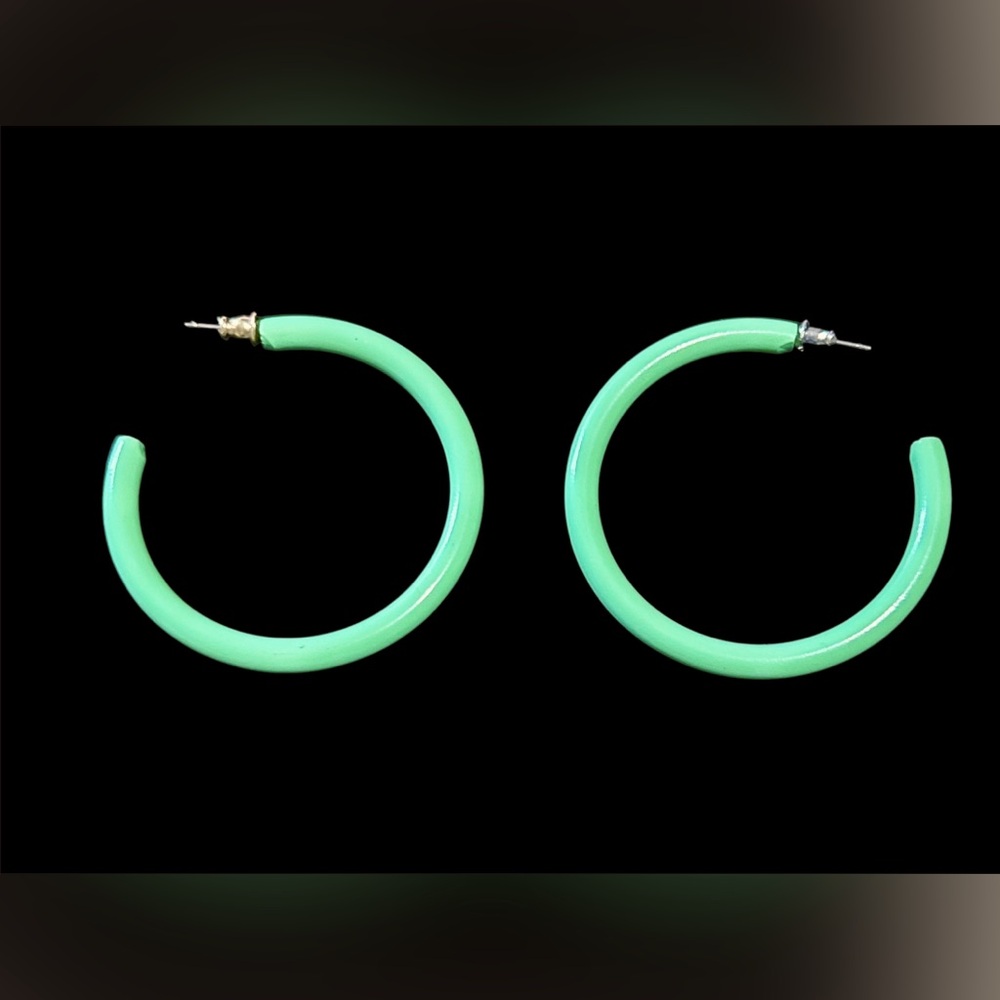 Vintage Green Hoop Earrings
